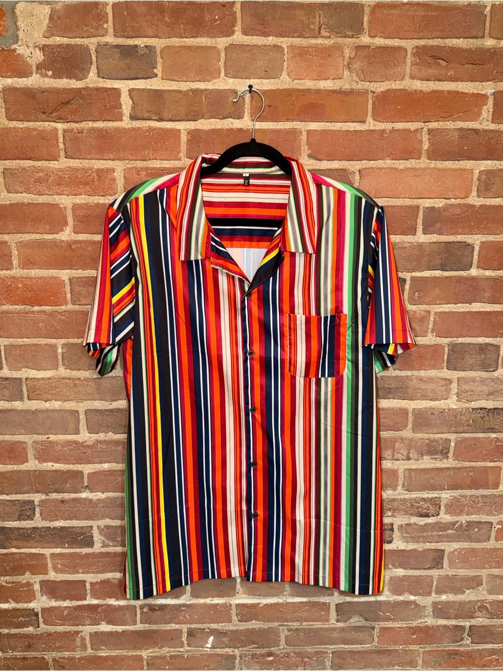 Zara Men's Short Sleeve Button-Down Shirt - Red, Blue, Green, Yellow, Orange